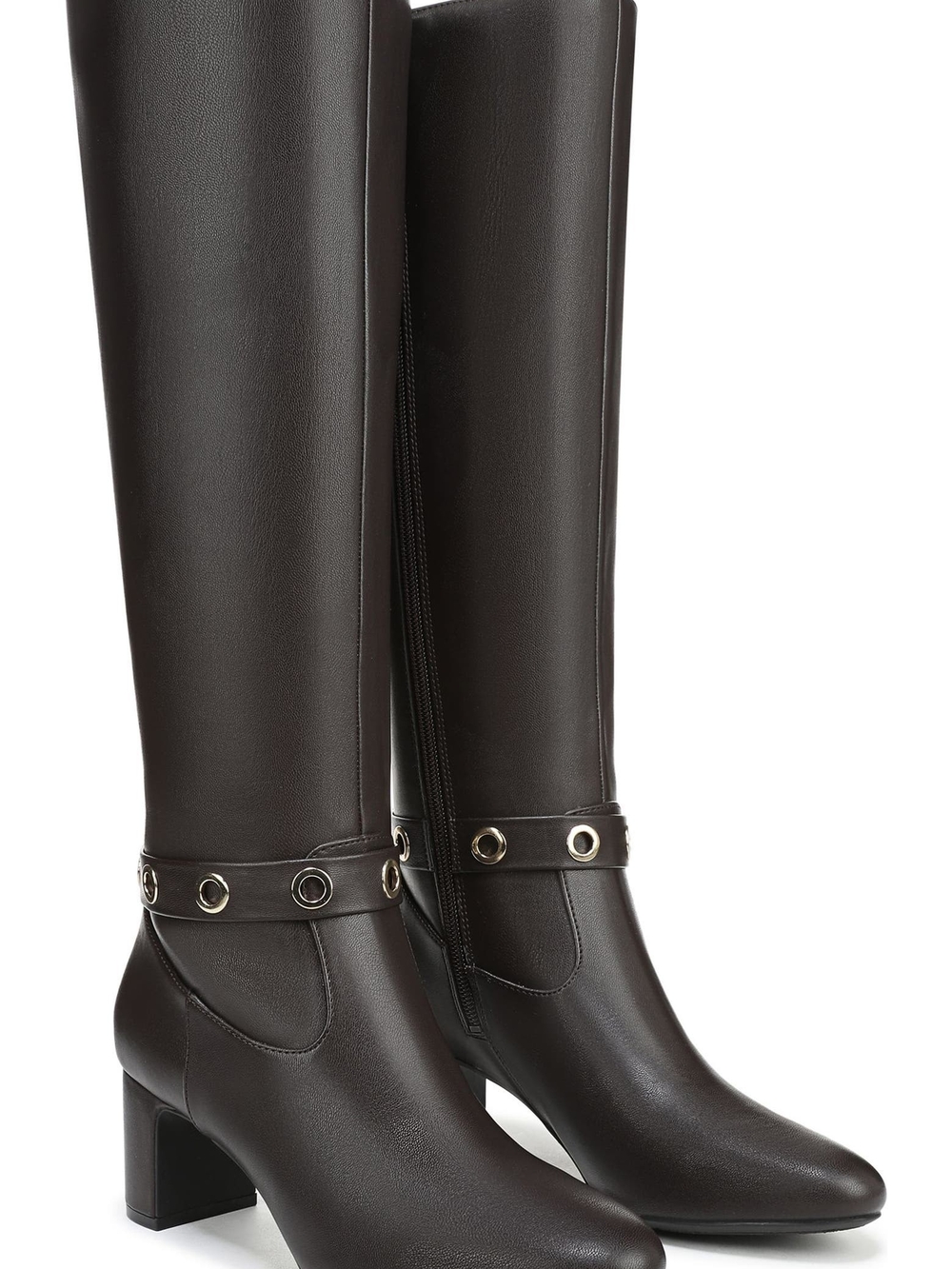 Life Stride Over-the-Knee Dark Brown Eyelet-Trim Boots